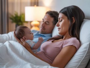 Bruit blanc et sommeil des parents épuisés : peut-il aussi aider les adultes à mieux dormir après l’arrivée de bébé ?