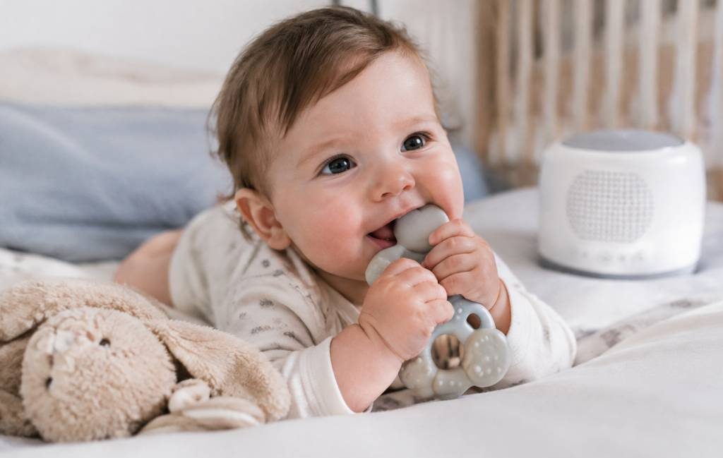 1er dent de bebe : symptômes, poussée dentaire et bruit blanc pour apaiser bébé