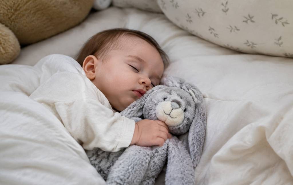 Lapin gris : comment choisir une peluche apaisante pour bébé ?