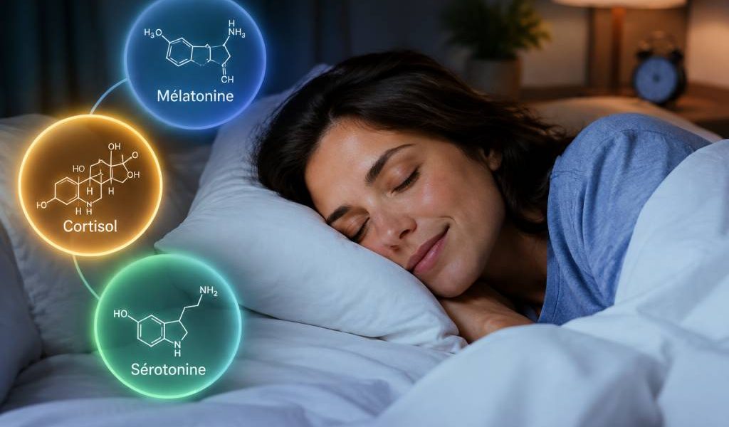 3 hormones du sommeil : mélatonine, cortisol et sérotonine, comprendre leur rôle pour mieux dormir